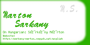 marton sarkany business card